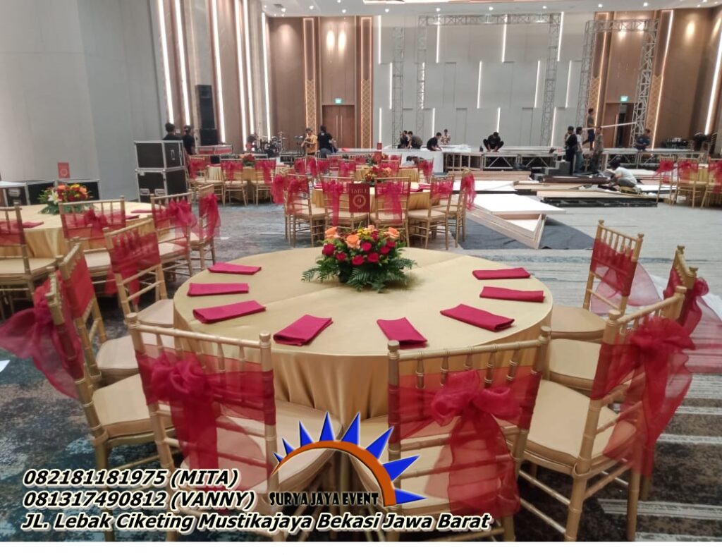 RENTAL KURSI TIFFANY KAYU GOLD SUKMAJAYA DEPOK 