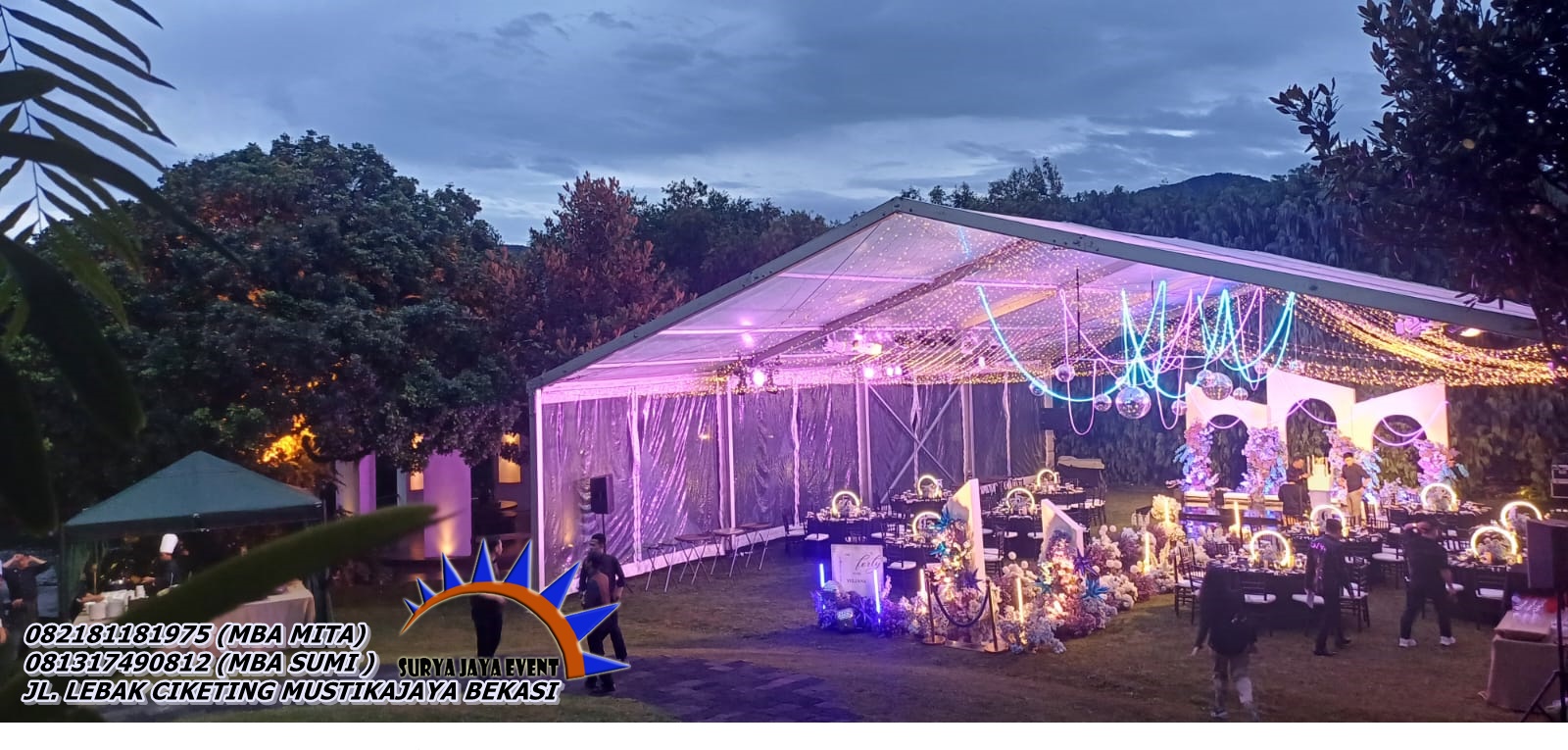 Sewa Tenda Type Transparan Dekorasi Kain Juntai Jakarta