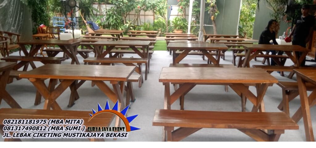 Sewa Meja Kayu Type Meja Taman Extra Area Terdekat Jakarta