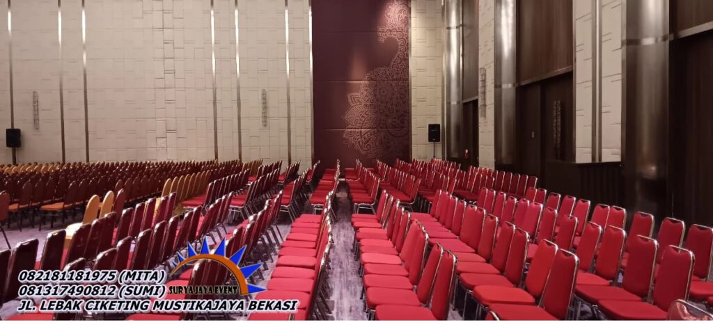 Sewa Bangku Duduk Kursi Futura Polos Merah di Jakarta