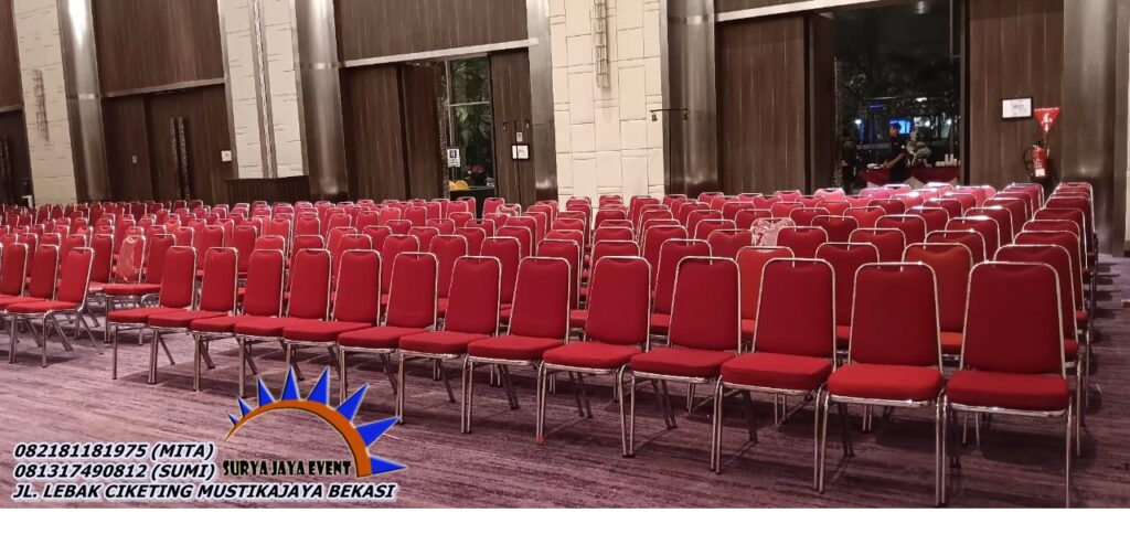 Sewa Bangku Duduk Kursi Futura Polos Merah di Jakarta