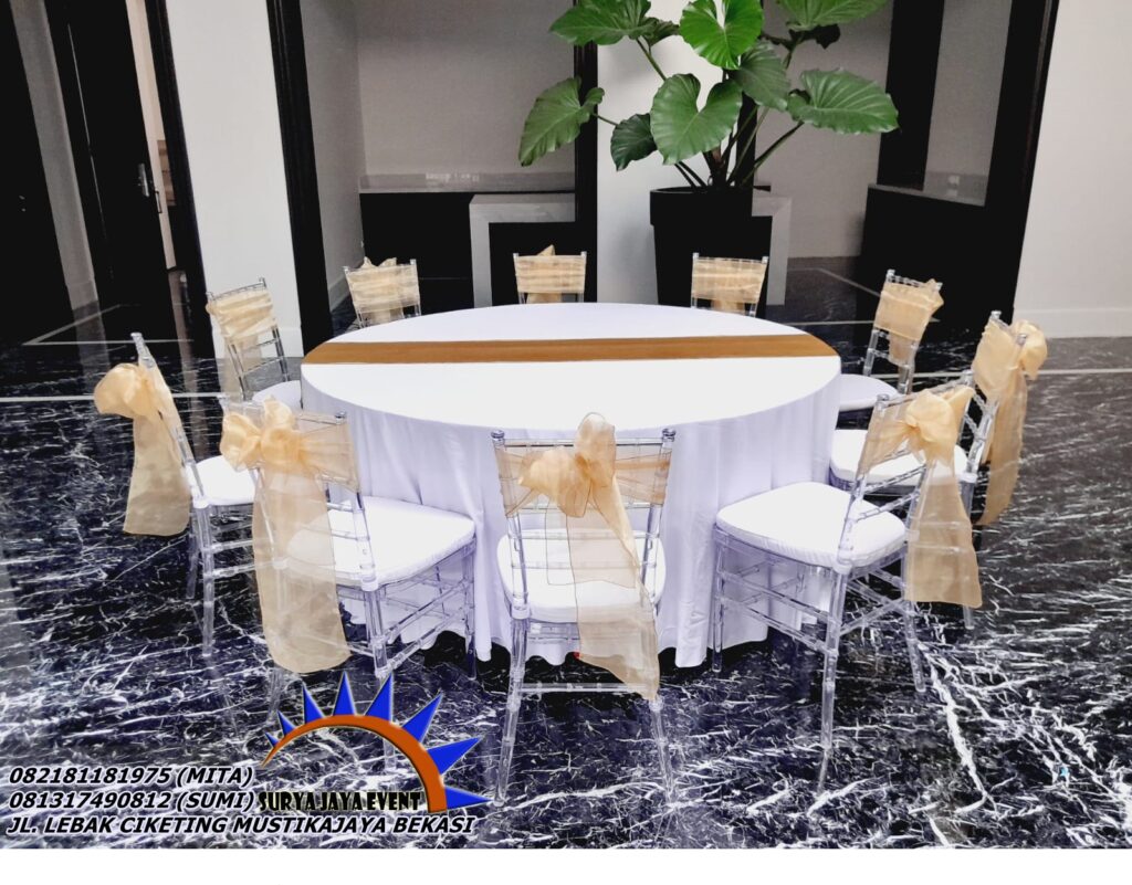 Sewa Meja Bundar Ukuran Extra Besar Diameter 220cm Jakarta