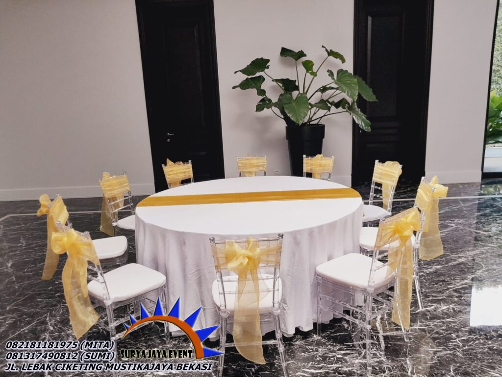 Sewa Meja Bundar Ukuran Extra Besar Diameter 220cm Jakarta