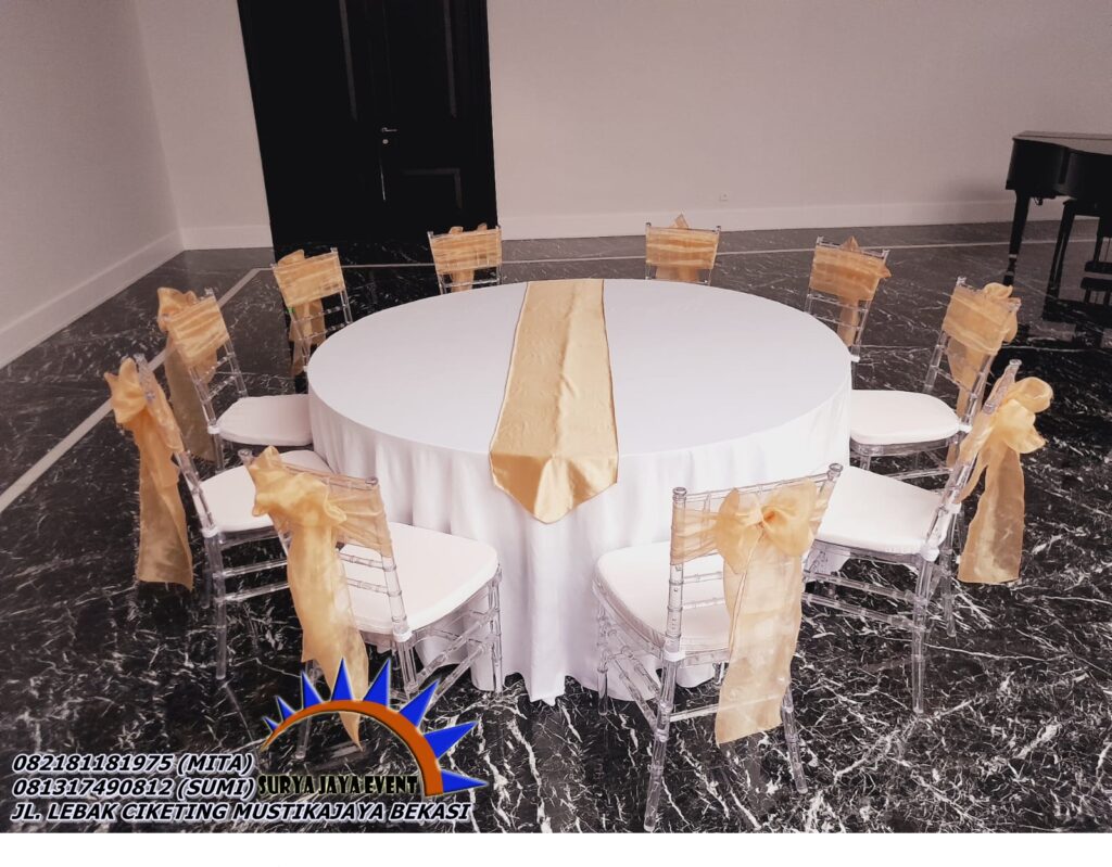 Sewa Meja Bundar Ukuran Extra Besar Diameter 220cm Jakarta