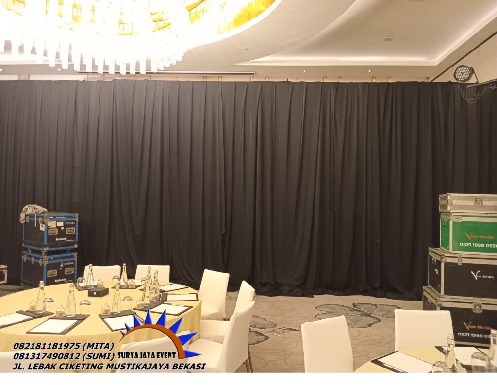 Jasa Sewa Kain Tirai Hitam Bahan Lotto Tebal Area Bogor
