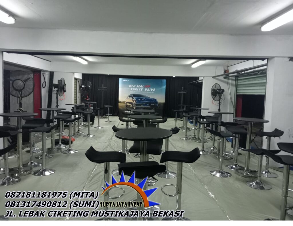 Sewa Meja barstool Set Kursi Bar Hitam Kotak Area Jakarta
