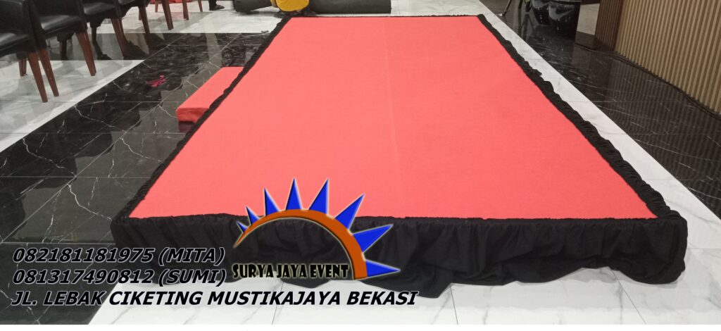 Sewa Panggung Karpet Merah Poni Hitam Area Jakarta