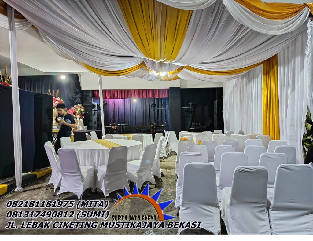 Rental Tenda Serut Kain Rempel, Kursi Meja Di Jakarta