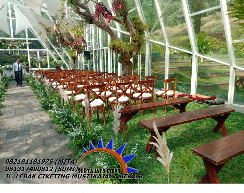 Rental Kursi Cross Back kayu Event Amarylis Bogor