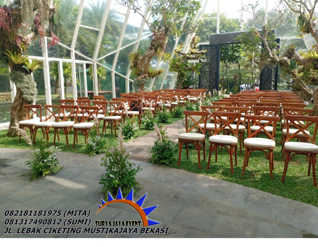 Rental Kursi Cross Back kayu Event Amarylis Bogor