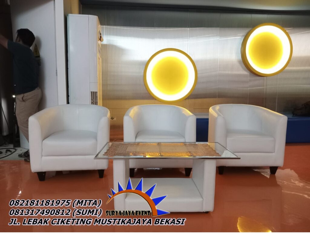 Rental Sofa Oval Dan Meja VIP Kaca Jakarta