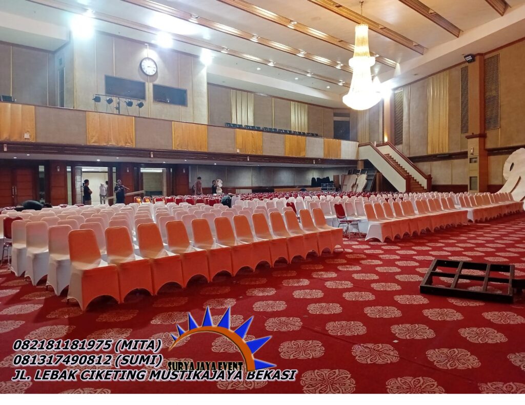 Sewa kursi Cover Ketat Putih Event Kementrian Pertanian Jakarta