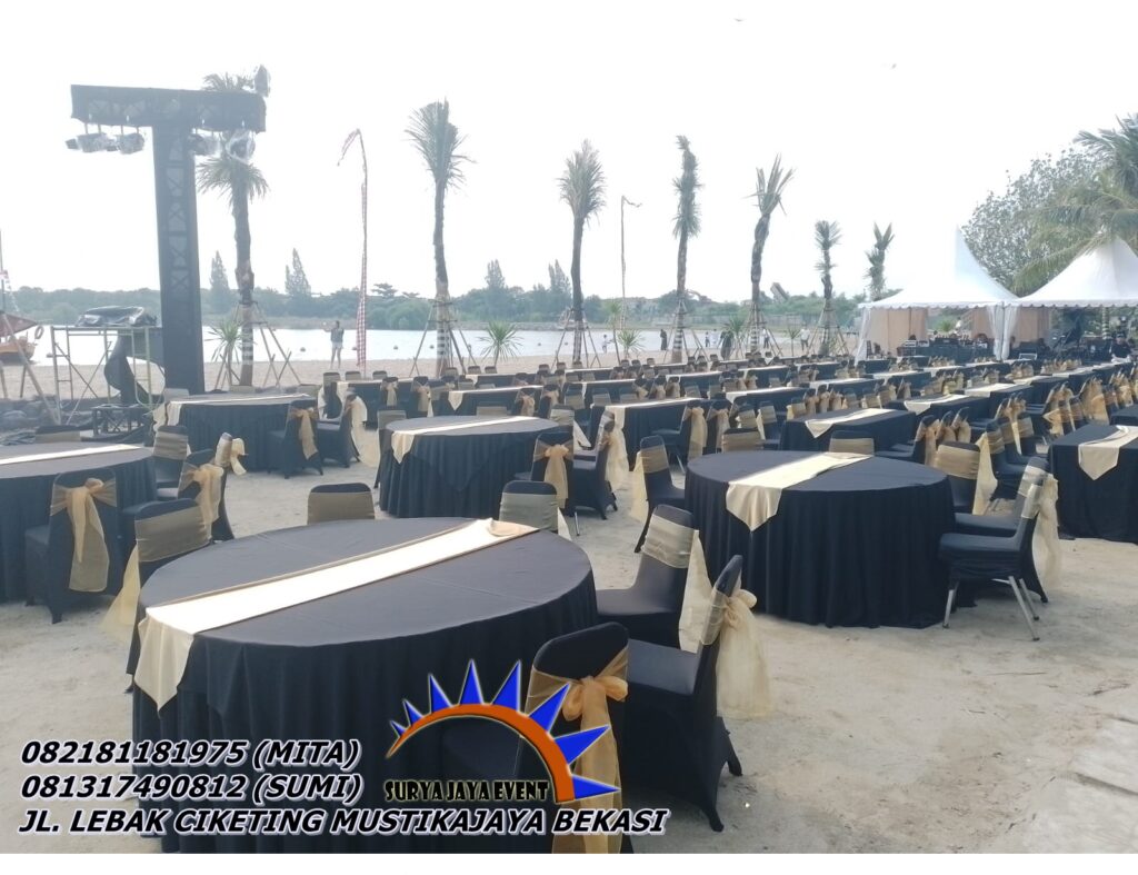 Sewa Meja Dan Kursi Cover Hitam PT.Diamond MM2100 Bekasi