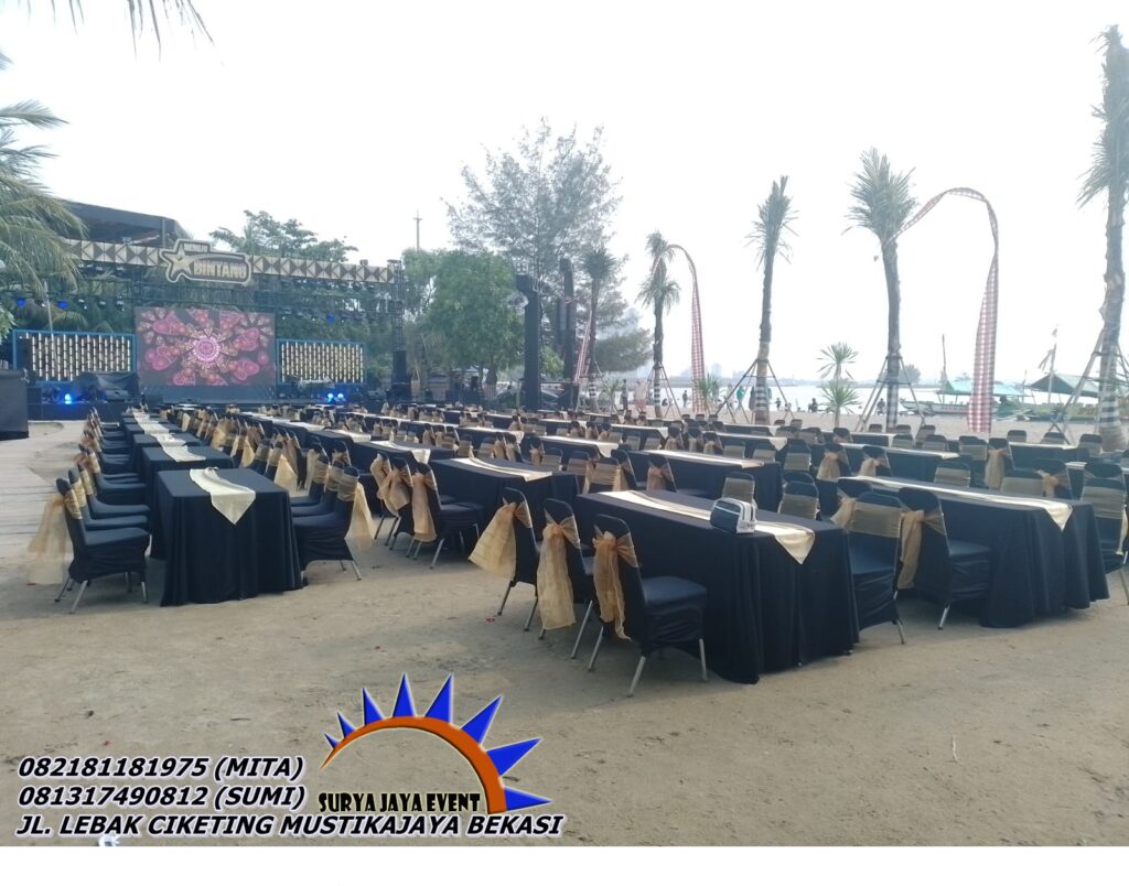 Sewa Meja Dan Kursi Cover Hitam PT.Diamond MM2100 Bekasi