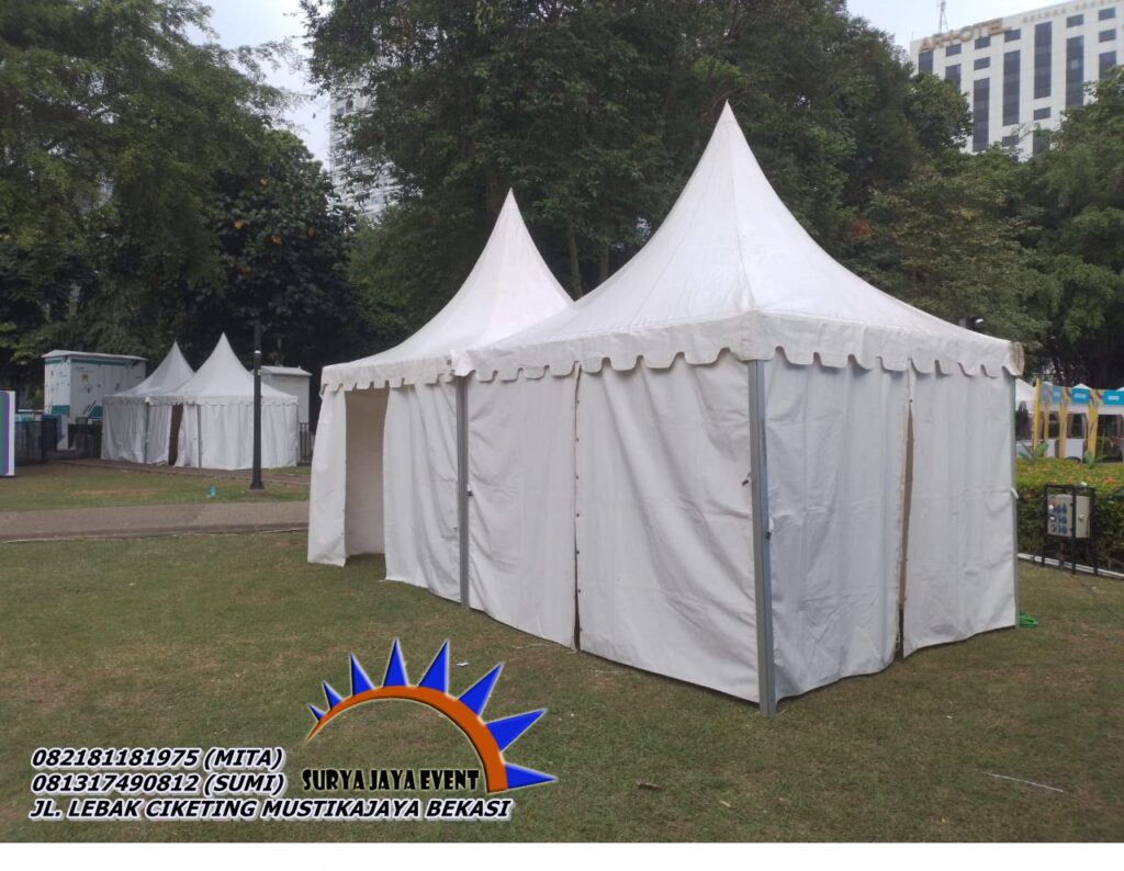 Rental Sarnafil Tenda Bazar Atap Kerucut Putih Bogor