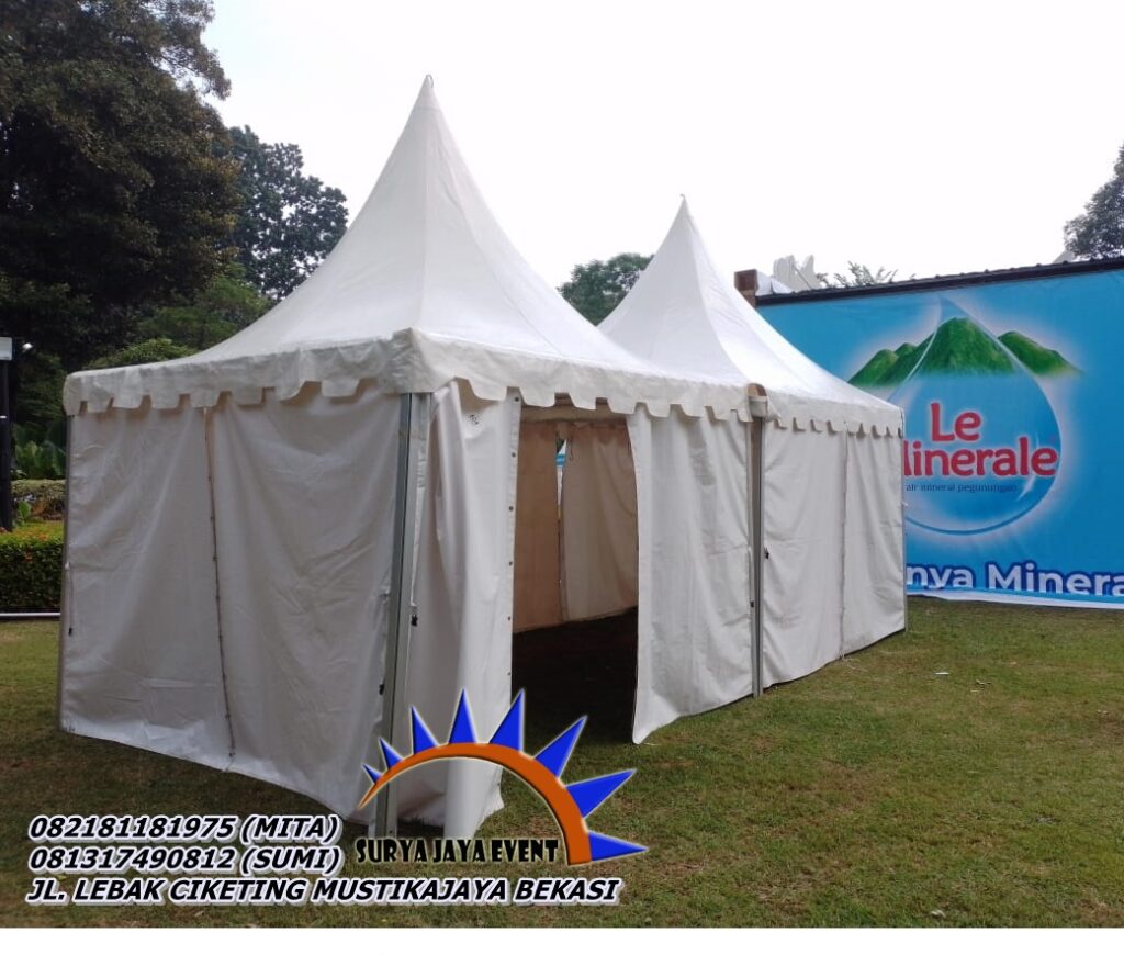 Rental Sarnafil Tenda Bazar Atap Kerucut Putih Bogor