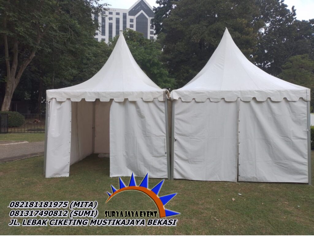 Rental Sarnafil Tenda Bazar Atap Kerucut Putih Bogor
