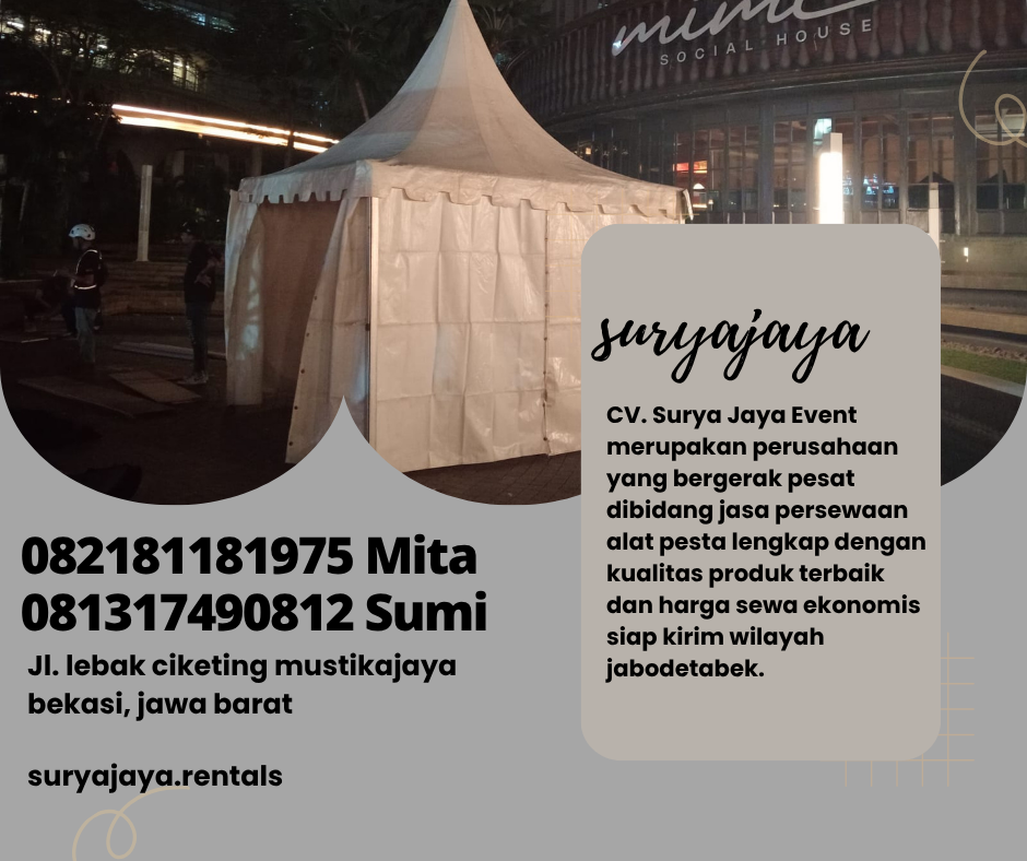 Rental Tenda Bazar Dan Kerucut Dinding Dan Atap Putih Jakarta