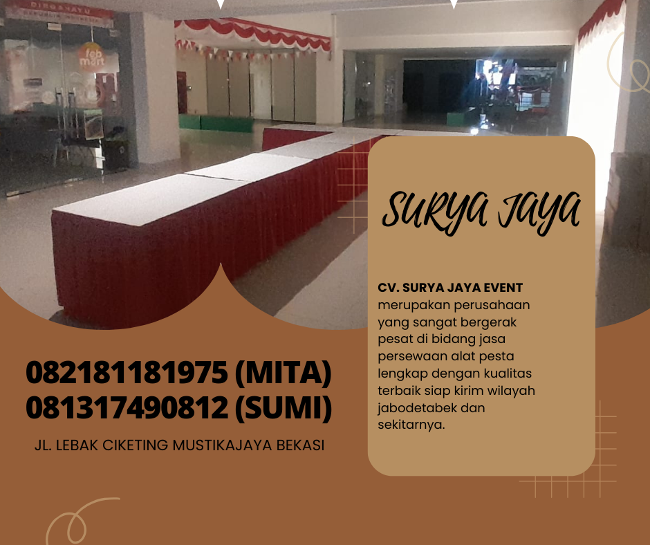 Rental Meja Kotak Setting Letter T Rawamangun Jaktim