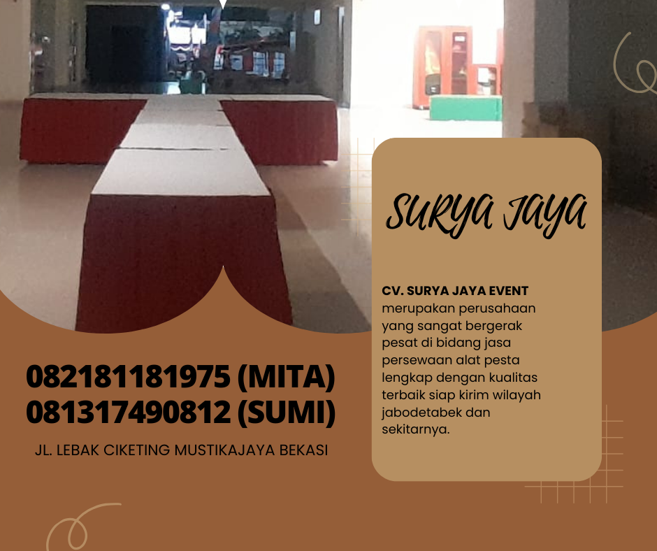 Rental Meja Kotak Setting Letter T Rawamangun Jaktim