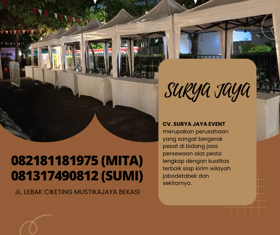 Rental Tenda Type Bazar Atap Putih Ukuran 2x2m Jakut