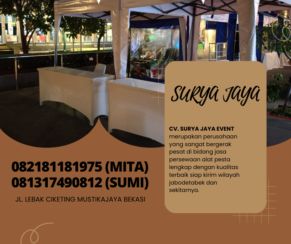 Rental Tenda Type Bazar Atap Putih Ukuran 2x2m Jakut