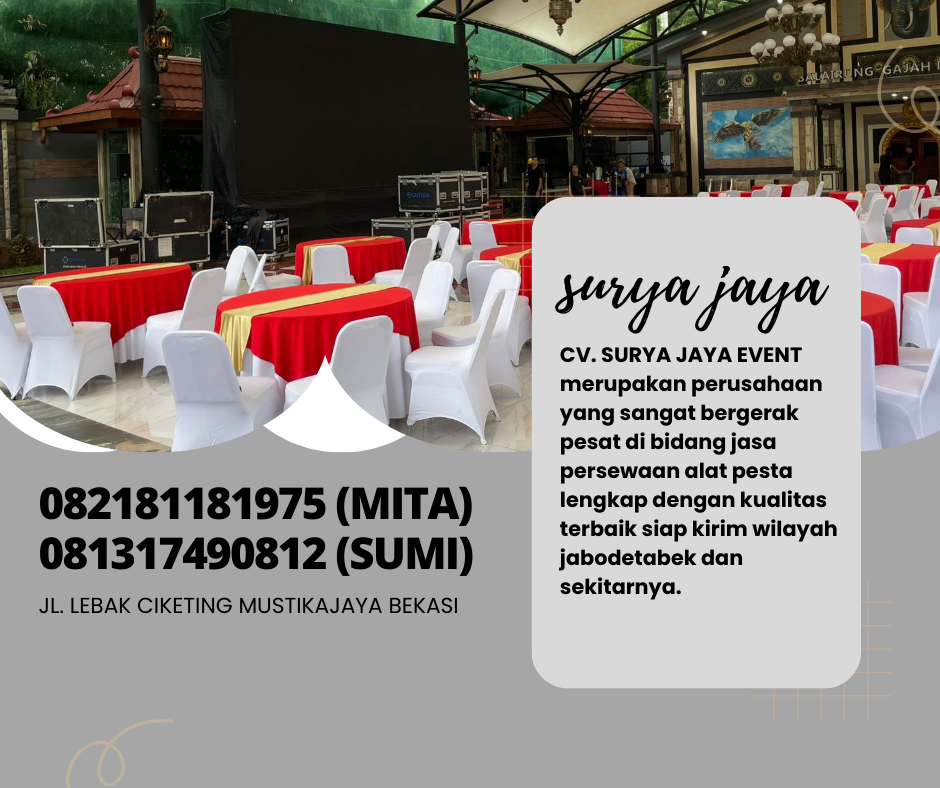 DISEWAKAN MEJA BUNDAR TERBAIK WILAYAH BEKASI