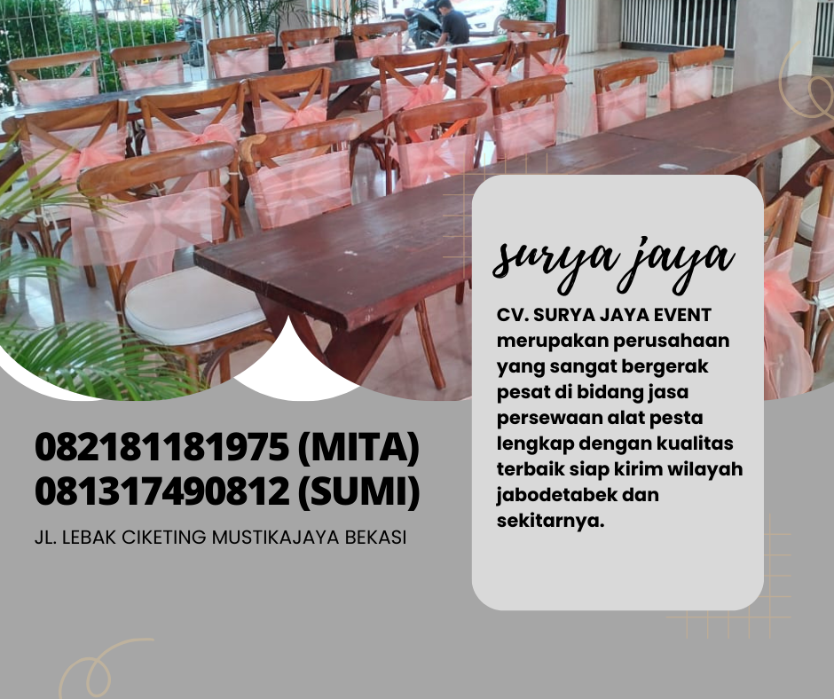 SEWA KURSI CROSSBACK KAYU VIP AREA BEKASI