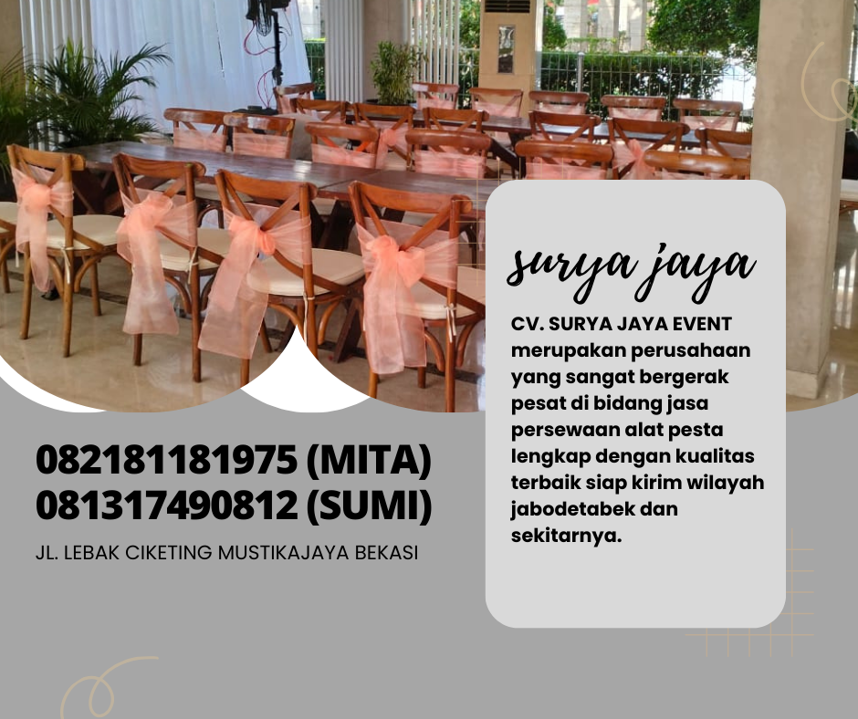 SEWA KURSI CROSSBACK KAYU VIP AREA BEKASI