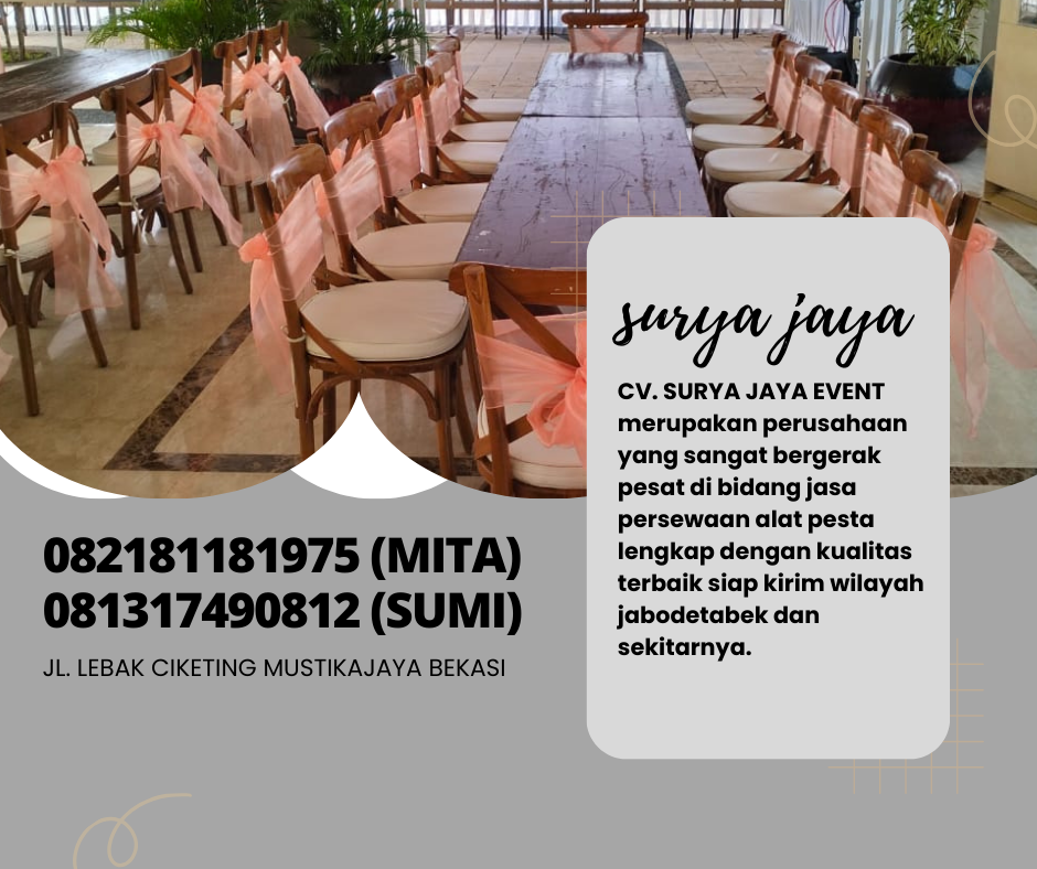 SEWA KURSI CROSSBACK KAYU VIP AREA BEKASI