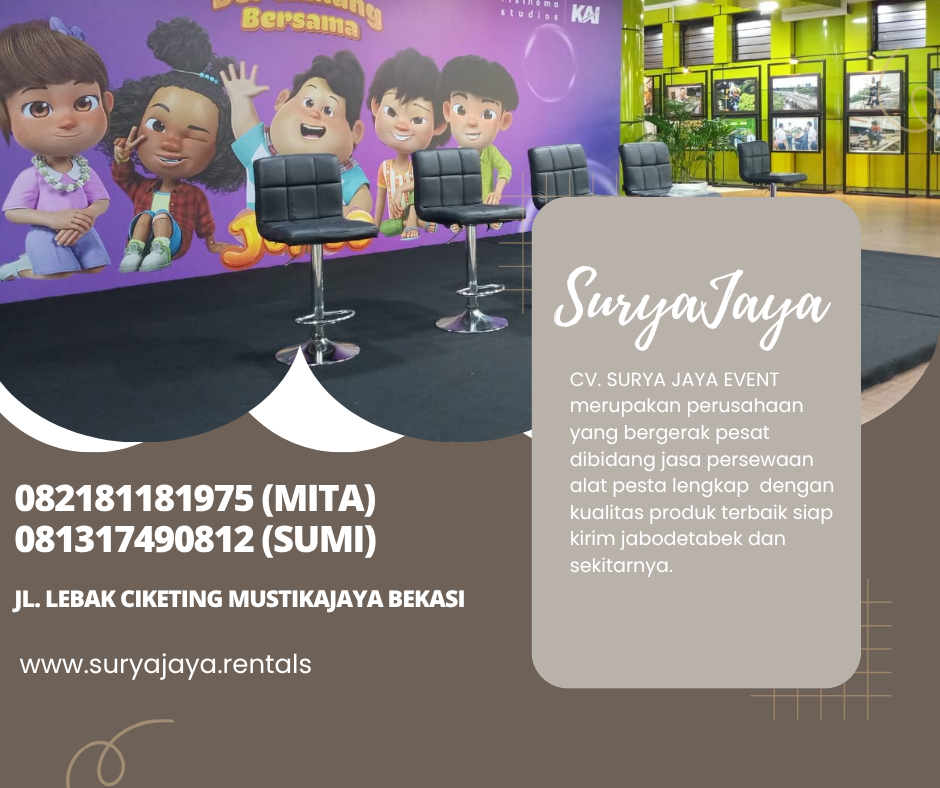 Rental Barstool and Flooring Karpet Hitam Jakarta