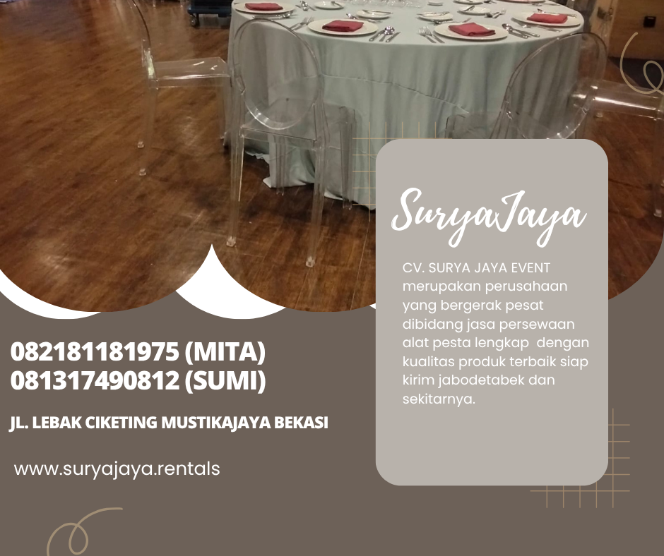 Rental Round Table D180, Ghost Chairs Event Ritz Calton Jaksel