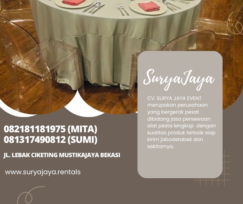 Rental Round Table D180, Ghost Chairs Event Ritz Calton Jaksel