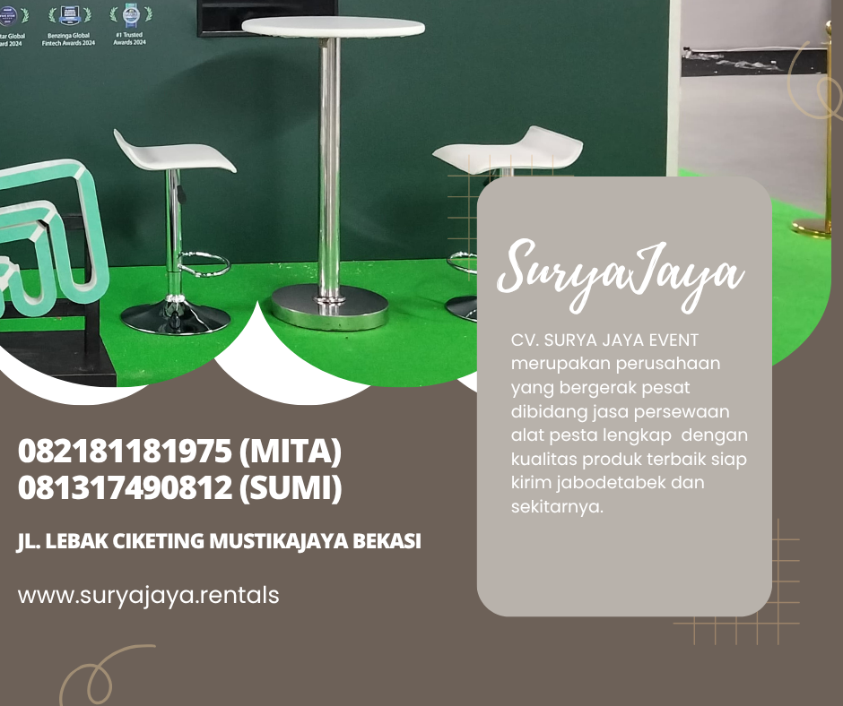 Sewa Barstool Hitam Dan putih Type Kursi Bar Kotak Jakarta