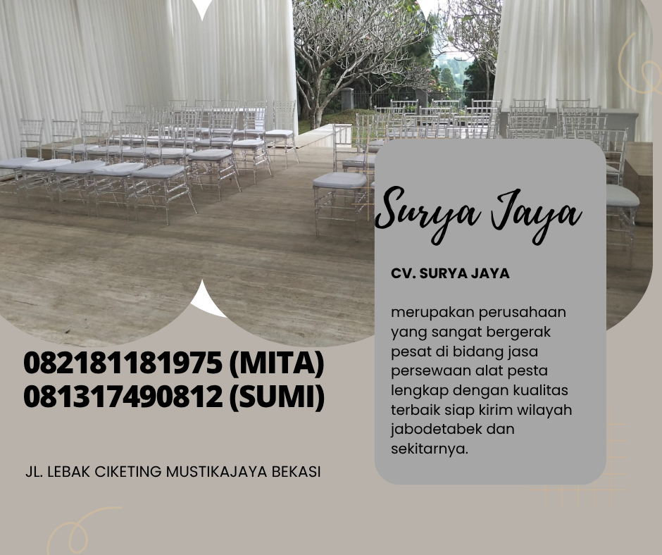 Jasa Sewa Tiffany Kursi VIP Type Acrylic Jakarta