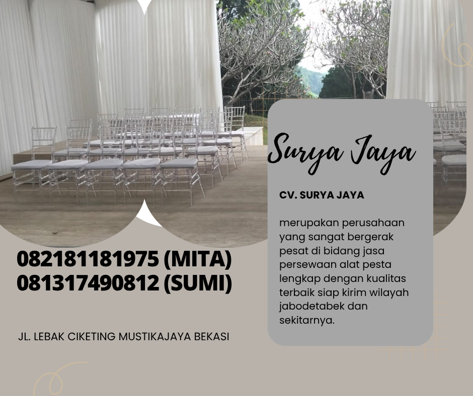 Jasa Sewa Tiffany Kursi VIP Type Acrylic Jakarta