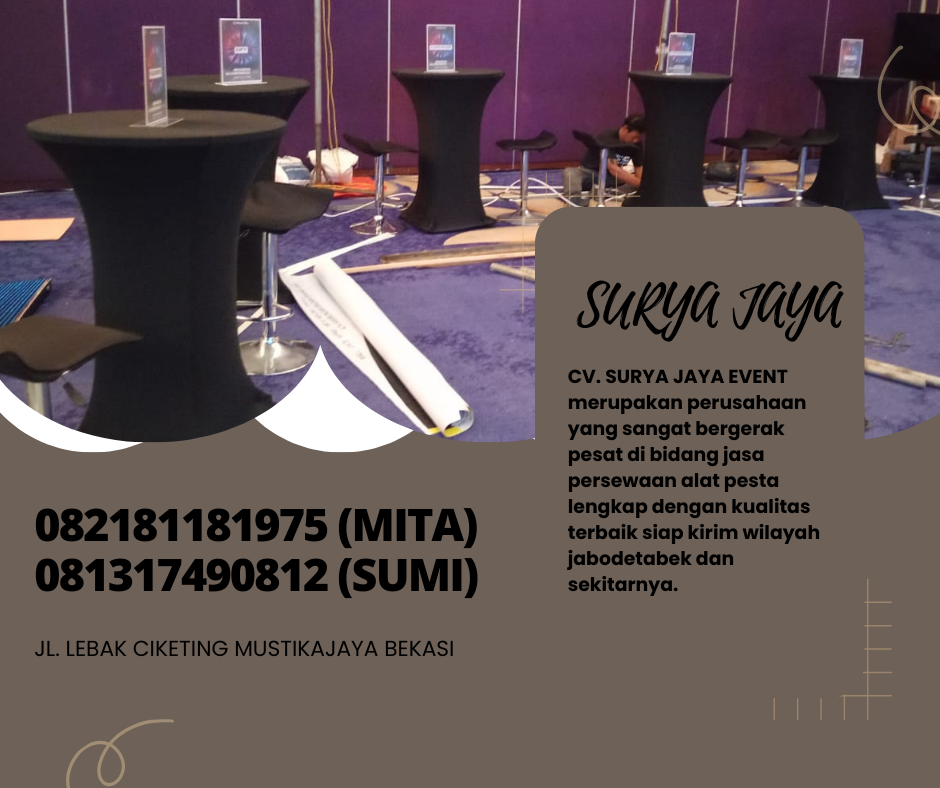 Rental Barstool Hitam Kursi Silinder Jakarta