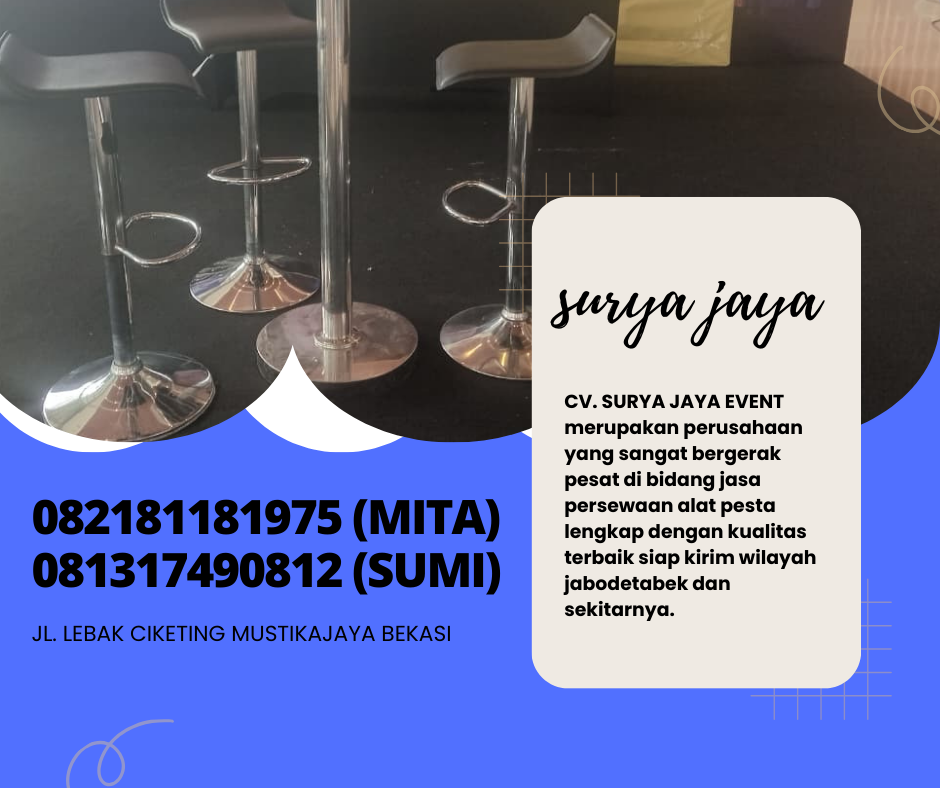 Sewa Barstool Hitam Type Kursi Kotak Ice BSD Tangerang