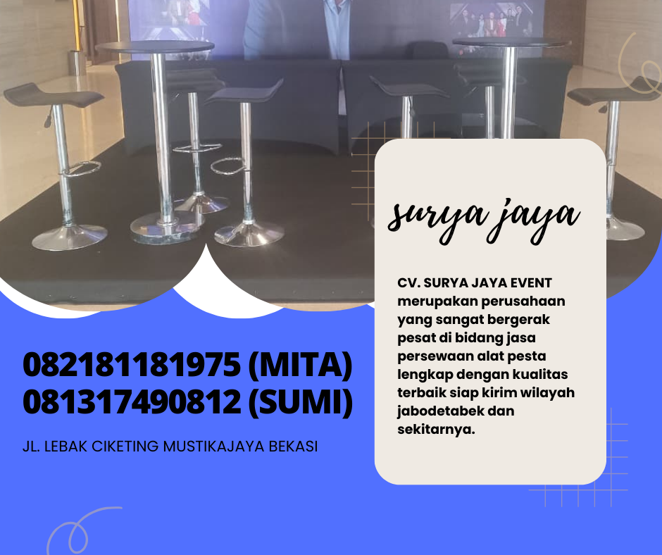 Sewa Barstool Hitam Type Kursi Kotak Ice BSD Tangerang