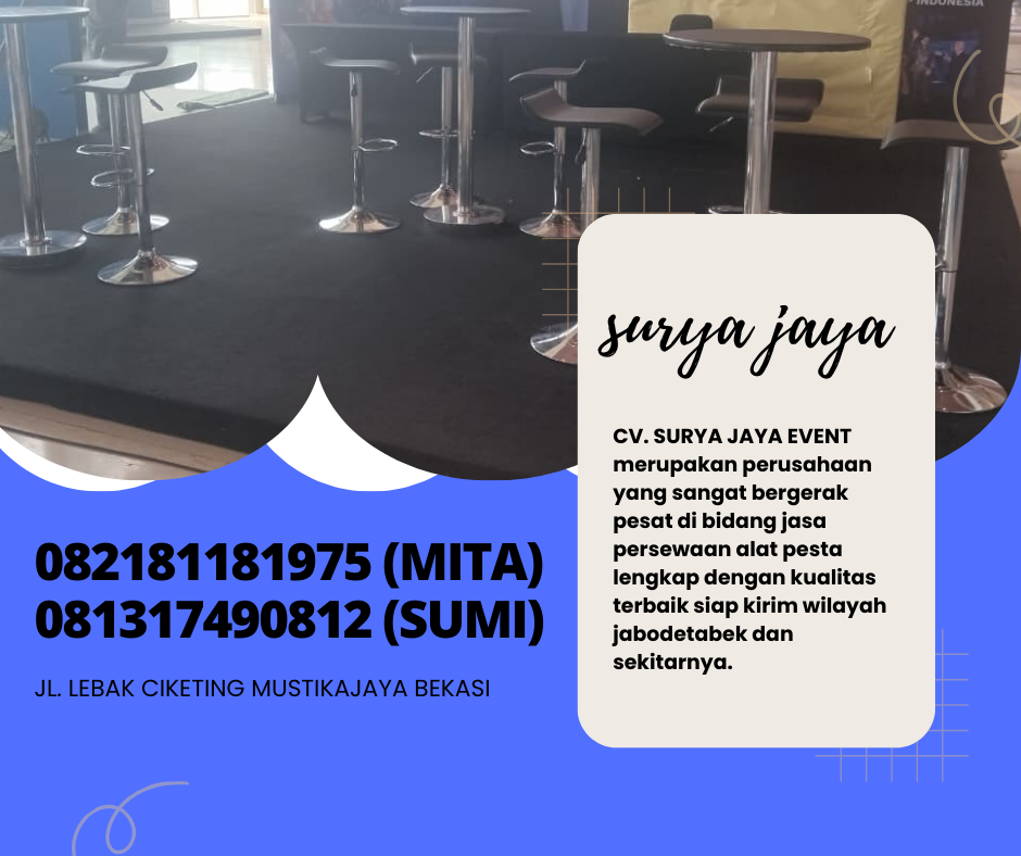 Sewa Barstool Hitam Type Kursi Kotak Ice BSD Tangerang