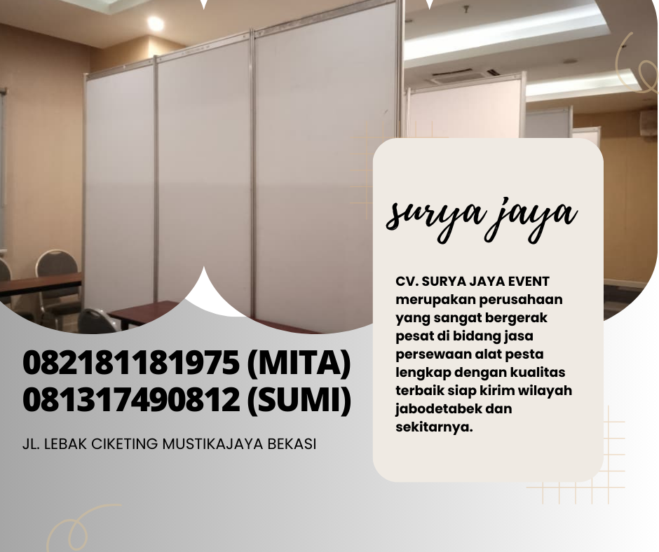 Sewa Skat Partisi Dan Ruang artisi Putih Jakarta