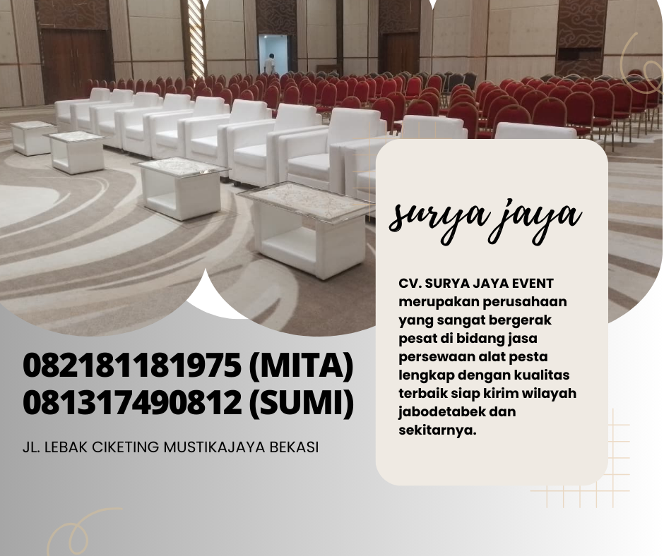 SEWA SOFA KURSI TIFFANY MEJA KACA DAN MEJA BUNDAR JAKARTA