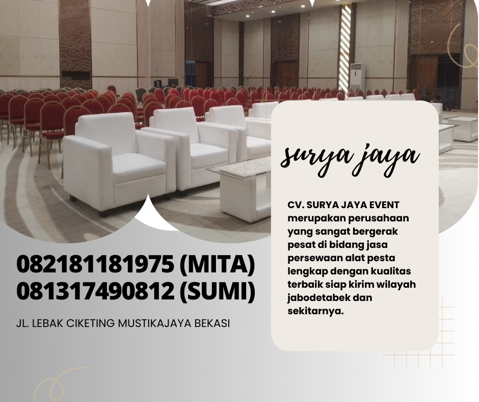 SEWA SOFA KURSI TIFFANY MEJA KACA DAN MEJA BUNDAR JAKARTA