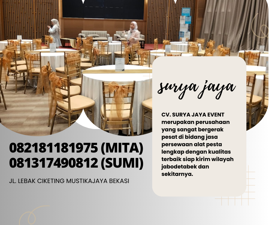 SEWA SOFA KURSI TIFFANY MEJA KACA DAN MEJA BUNDAR JAKARTA