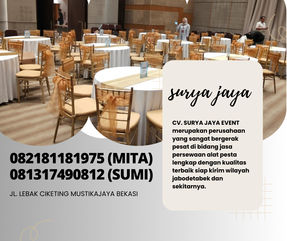 SEWA SOFA KURSI TIFFANY MEJA KACA DAN MEJA BUNDAR JAKARTA