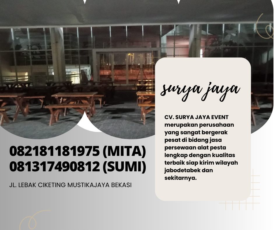 GUDANG RENTAL KURSI DAN MEJA TAMAN WILAYAH BEKASI