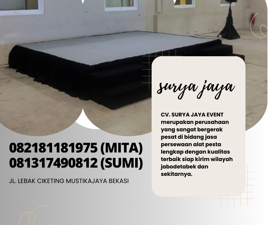 Rental Tirai Putih, Meja Bulat, Meja Ibm PIK 2 Tangerang