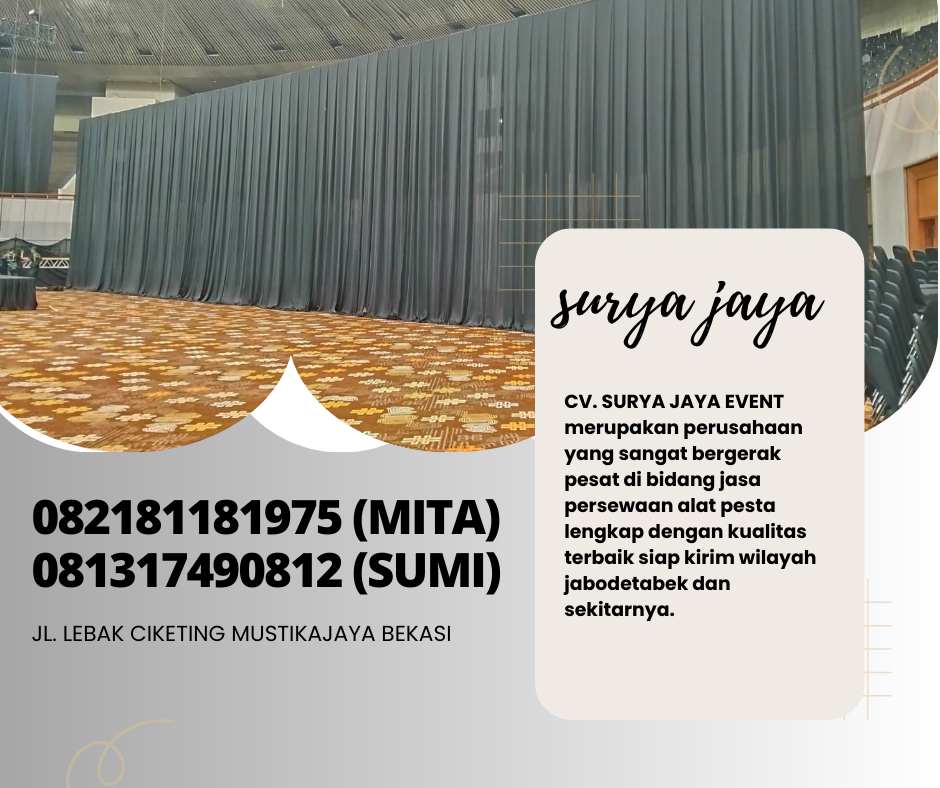 Jasa Sewa Tirai Hitam Lotto JCC Senayan jakpus