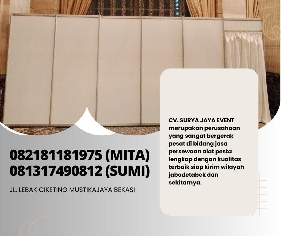 Sewa Partisi Ruang Gorden Putih Jakarta