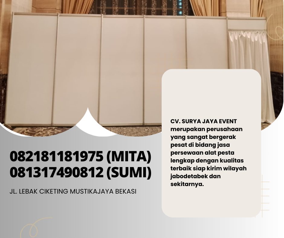 Sewa Partisi Ruang Gorden Putih Jakarta